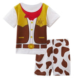 Baby Boys Pilot Police Clothes Sets Infant Newborn Halloween Cosplay Costume for Boys Summer Short Sleeves Top+Pants with Hat