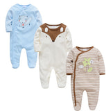 2019 3 4 pcs/lot Summer Baby Boy roupa de bebes Newborn Jumpsuit Long Sleeve Cotton Pajamas 0-12 Months Rompers Baby Clothes