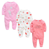 2019 3 4 pcs/lot Summer Baby Boy roupa de bebes Newborn Jumpsuit Long Sleeve Cotton Pajamas 0-12 Months Rompers Baby Clothes
