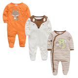 2019 3 4 pcs/lot Summer Baby Boy roupa de bebes Newborn Jumpsuit Long Sleeve Cotton Pajamas 0-12 Months Rompers Baby Clothes