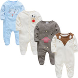 2019 3 4 pcs/lot Summer Baby Boy roupa de bebes Newborn Jumpsuit Long Sleeve Cotton Pajamas 0-12 Months Rompers Baby Clothes