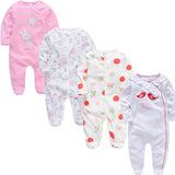 2019 3 4 pcs/lot Summer Baby Boy roupa de bebes Newborn Jumpsuit Long Sleeve Cotton Pajamas 0-12 Months Rompers Baby Clothes