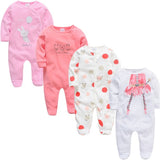 2019 3 4 pcs/lot Summer Baby Boy roupa de bebes Newborn Jumpsuit Long Sleeve Cotton Pajamas 0-12 Months Rompers Baby Clothes