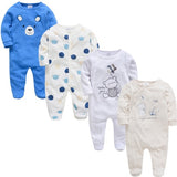 2019 3 4 pcs/lot Summer Baby Boy roupa de bebes Newborn Jumpsuit Long Sleeve Cotton Pajamas 0-12 Months Rompers Baby Clothes