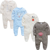 2019 3 4 pcs/lot Summer Baby Boy roupa de bebes Newborn Jumpsuit Long Sleeve Cotton Pajamas 0-12 Months Rompers Baby Clothes