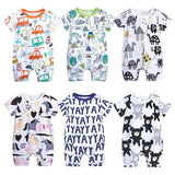 2019 Baby Onesies Summer Cotton Romper Boys Girls 0-24 Months Kids Clothes Knitted Cartoon Short-sleeved Jumpsuit Outfits