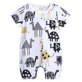 2019 Baby Onesies Summer Cotton Romper Boys Girls 0-24 Months Kids Clothes Knitted Cartoon Short-sleeved Jumpsuit Outfits