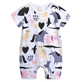 2019 Baby Onesies Summer Cotton Romper Boys Girls 0-24 Months Kids Clothes Knitted Cartoon Short-sleeved Jumpsuit Outfits