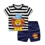 Brand Designer Baby Boy Clothes Sport Clothing Tracksuit Active  Striped Tshirt +shorts Toddler Clothing Sets