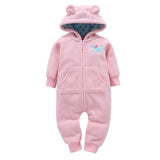 Soft Baby Rompers Newborn 6-24M Baby Boy Clothes Warm Fleece Kids Girl Jumpsuits Hooded Infant Girl Rompers Toddler Costumes