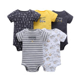 Short Sleeve Print Bodysuit for Baby Girls