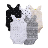 Short Sleeve Print Bodysuit for Baby Girls