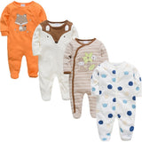 2019 3 4 pcs/lot Summer Baby Boy roupa de bebes Newborn Jumpsuit Long Sleeve Cotton Pajamas 0-12 Months Rompers Baby Clothes