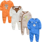2019 3 4 pcs/lot Summer Baby Boy roupa de bebes Newborn Jumpsuit Long Sleeve Cotton Pajamas 0-12 Months Rompers Baby Clothes