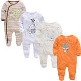 2019 3 4 pcs/lot Summer Baby Boy roupa de bebes Newborn Jumpsuit Long Sleeve Cotton Pajamas 0-12 Months Rompers Baby Clothes