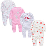 2019 3 4 pcs/lot Summer Baby Boy roupa de bebes Newborn Jumpsuit Long Sleeve Cotton Pajamas 0-12 Months Rompers Baby Clothes