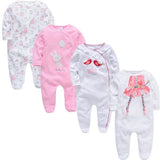 2019 3 4 pcs/lot Summer Baby Boy roupa de bebes Newborn Jumpsuit Long Sleeve Cotton Pajamas 0-12 Months Rompers Baby Clothes