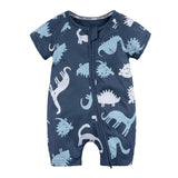 2019 Toddler Newborn Baby Boys Girls Dinosaur Zipper Rompers Cartoon Jumpsuit Outfits Clothes Short Sleeve Baby Rompers