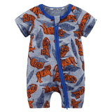 2019 Toddler Newborn Baby Boys Girls Dinosaur Zipper Rompers Cartoon Jumpsuit Outfits Clothes Short Sleeve Baby Rompers