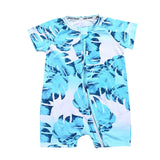 2019 Toddler Newborn Baby Boys Girls Dinosaur Zipper Rompers Cartoon Jumpsuit Outfits Clothes Short Sleeve Baby Rompers