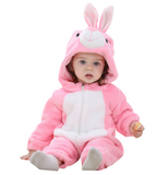 Flannel Baby Rompers Rabbit Cotton Baby Boys Girls Animal Rompers Spring Winter Stitch Baby's Sets Kigurumi Newborn Clothes 2019