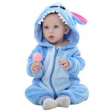 Flannel Baby Rompers Rabbit Cotton Baby Boys Girls Animal Rompers Spring Winter Stitch Baby's Sets Kigurumi Newborn Clothes 2019