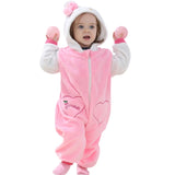 Flannel Baby Rompers Rabbit Cotton Baby Boys Girls Animal Rompers Spring Winter Stitch Baby's Sets Kigurumi Newborn Clothes 2019