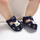 2019 Summer Newborn Baby Soft Bottom First Walkers Cartoon Blue Color Baby Boy Summer Shoes Infant Toddler Crib Shoes