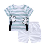 Brand Designer Baby Boy Clothes Sport Clothing Tracksuit Active  Striped Tshirt +shorts Toddler Clothing Sets