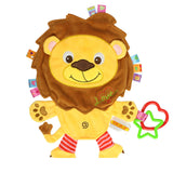 Newborns Baby Toys 0-12 Months Appease Towel Soft Animals Pig Lion Elephant Plush Toy Infant Calm Grasp Ring Sound Boy Girl Gift