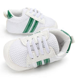 Baby Shoes Pu Leather Shoes Sports Sneakers Newborn Baby Boys Girls Stripe Pattern Shoes Infant Toddler Soft Anti-slip Shoes
