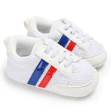 Baby Shoes Pu Leather Shoes Sports Sneakers Newborn Baby Boys Girls Stripe Pattern Shoes Infant Toddler Soft Anti-slip Shoes
