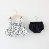 Newborn Baby Girls Clothes Sleeveless Dress+Briefs 2PCS
