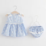 Newborn Baby Girls Clothes Sleeveless Dress+Briefs 2PCS